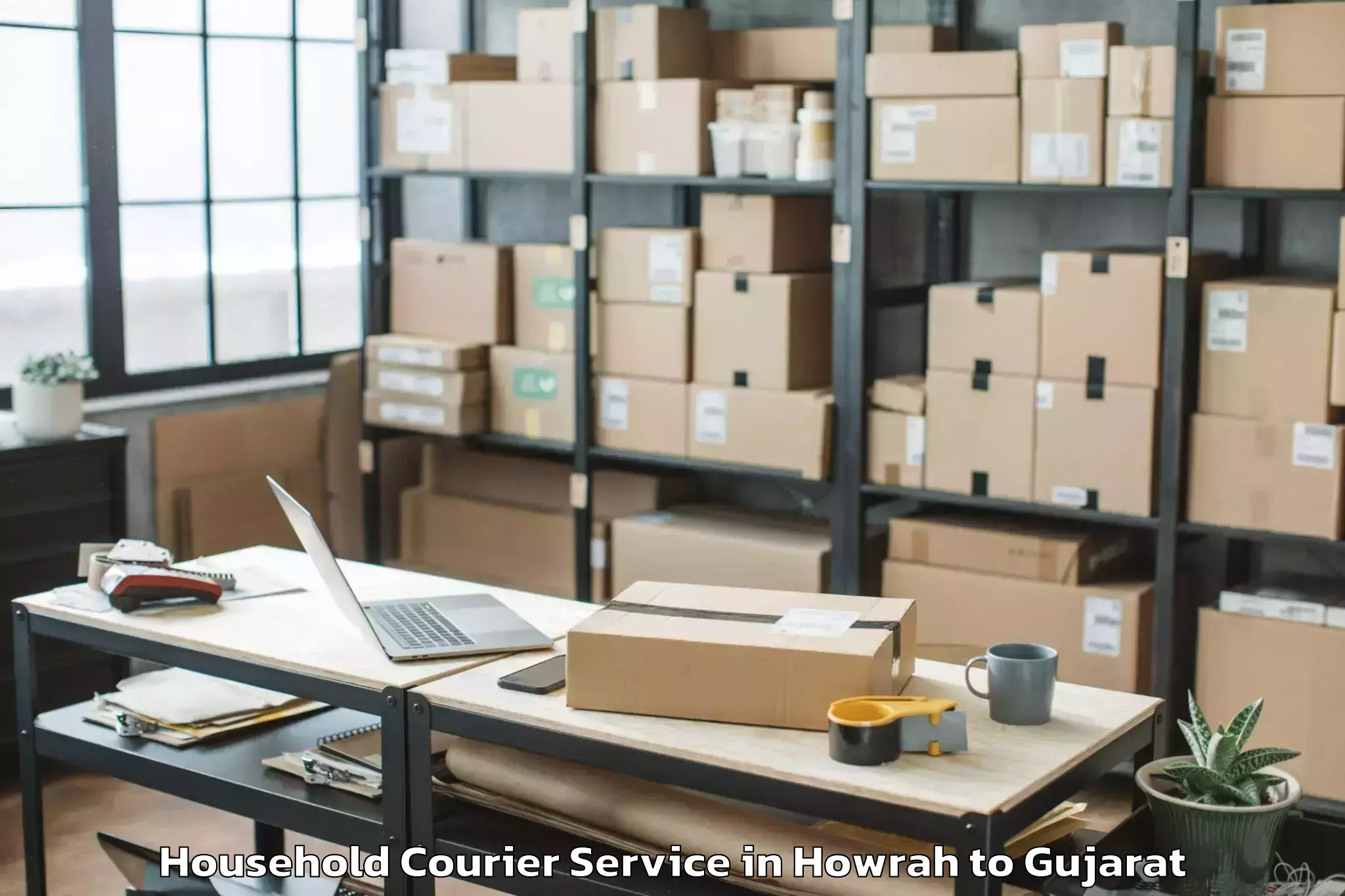 Easy Howrah to Dhasa Household Courier Booking